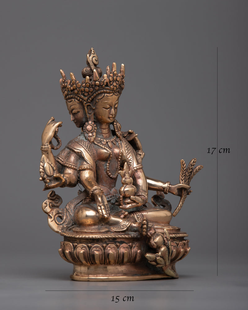 Vasudhara Copper Statue | Tibetan Copper Dakini Art