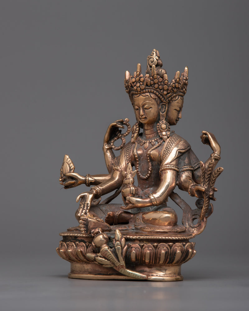 Vasudhara Copper Statue | Tibetan Copper Dakini Art