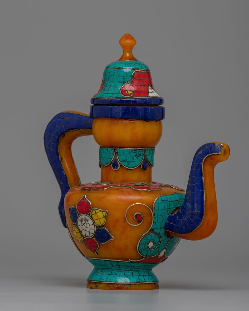 Turquoise, Coral,Lapis Lazuli Wine Pot