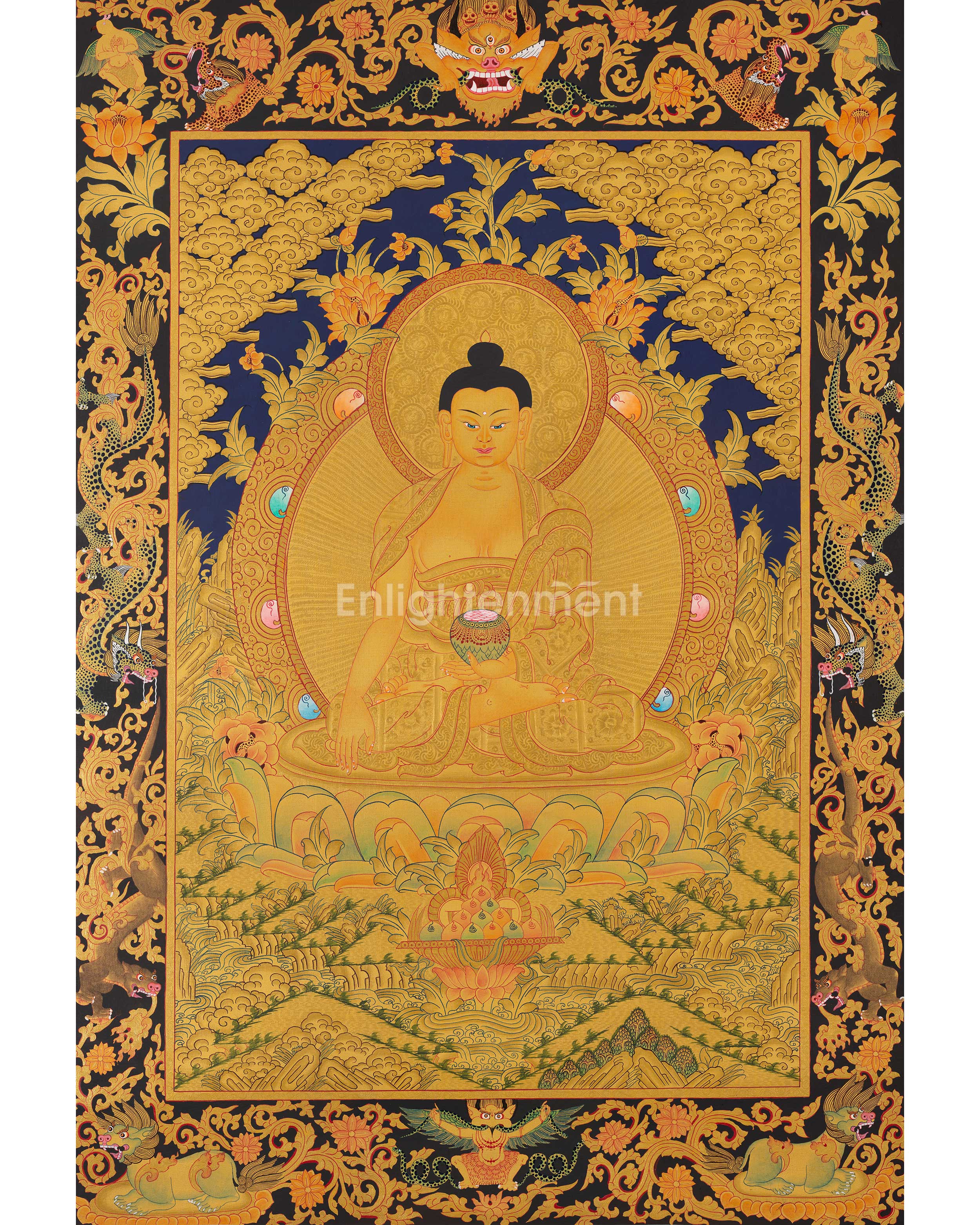 Shakyamuni Buddha Gold Thangka