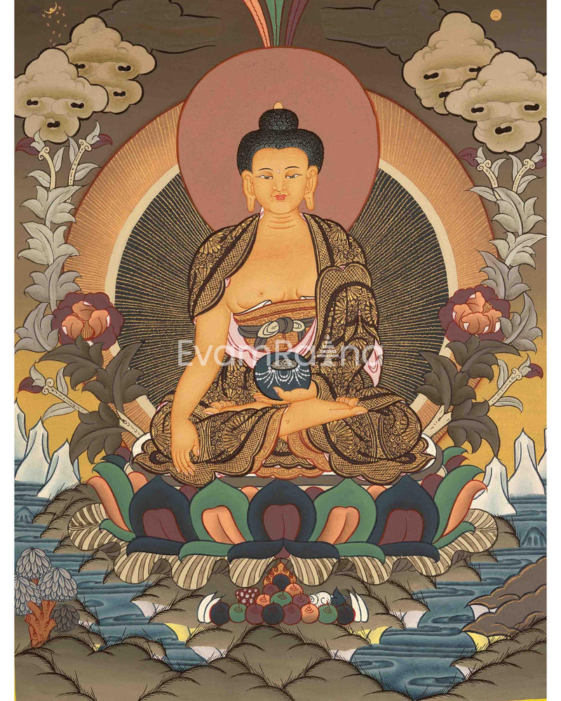 Shakyamuni Buddha Thangka | Buddhist Altar | Tibetan Buddhism | Compassion of Yoga | Religious Painting | Supreme Wisdom | FREE SHIPPING !!