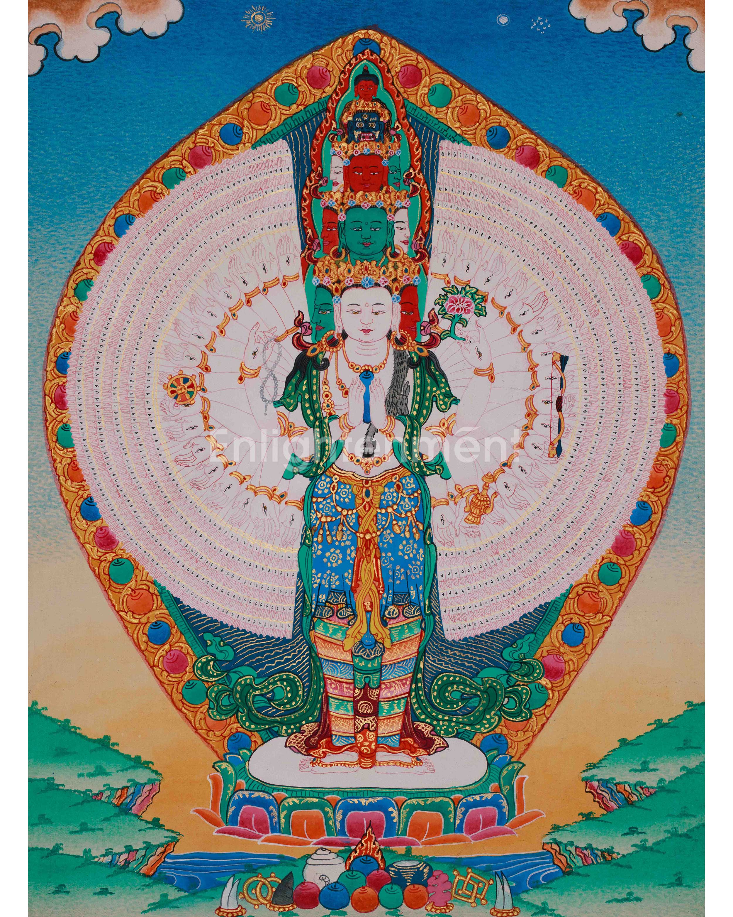 Tibetan 1000 Armed Chenrezig Thangka