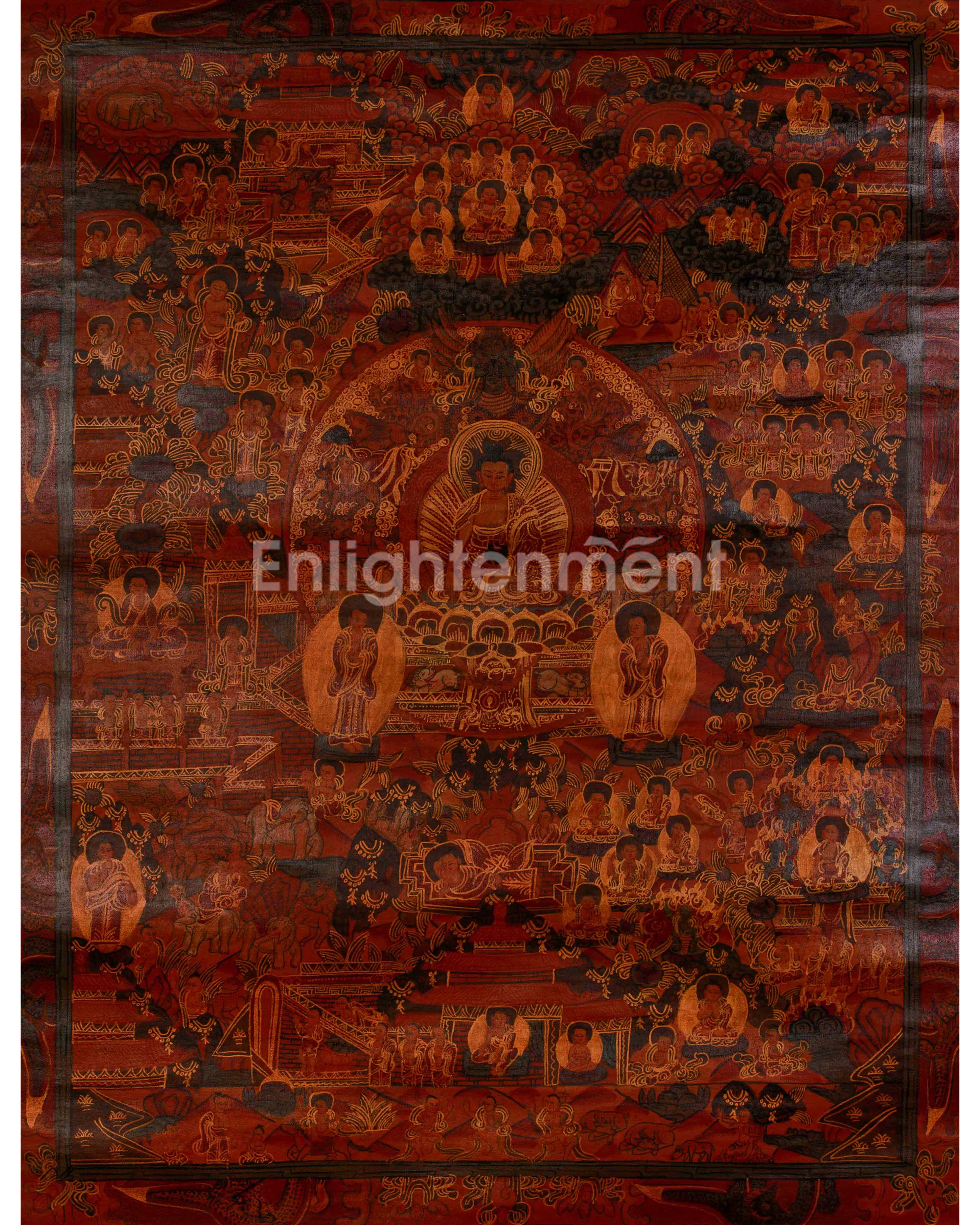Tibetan Buddha Life Story Thangka 