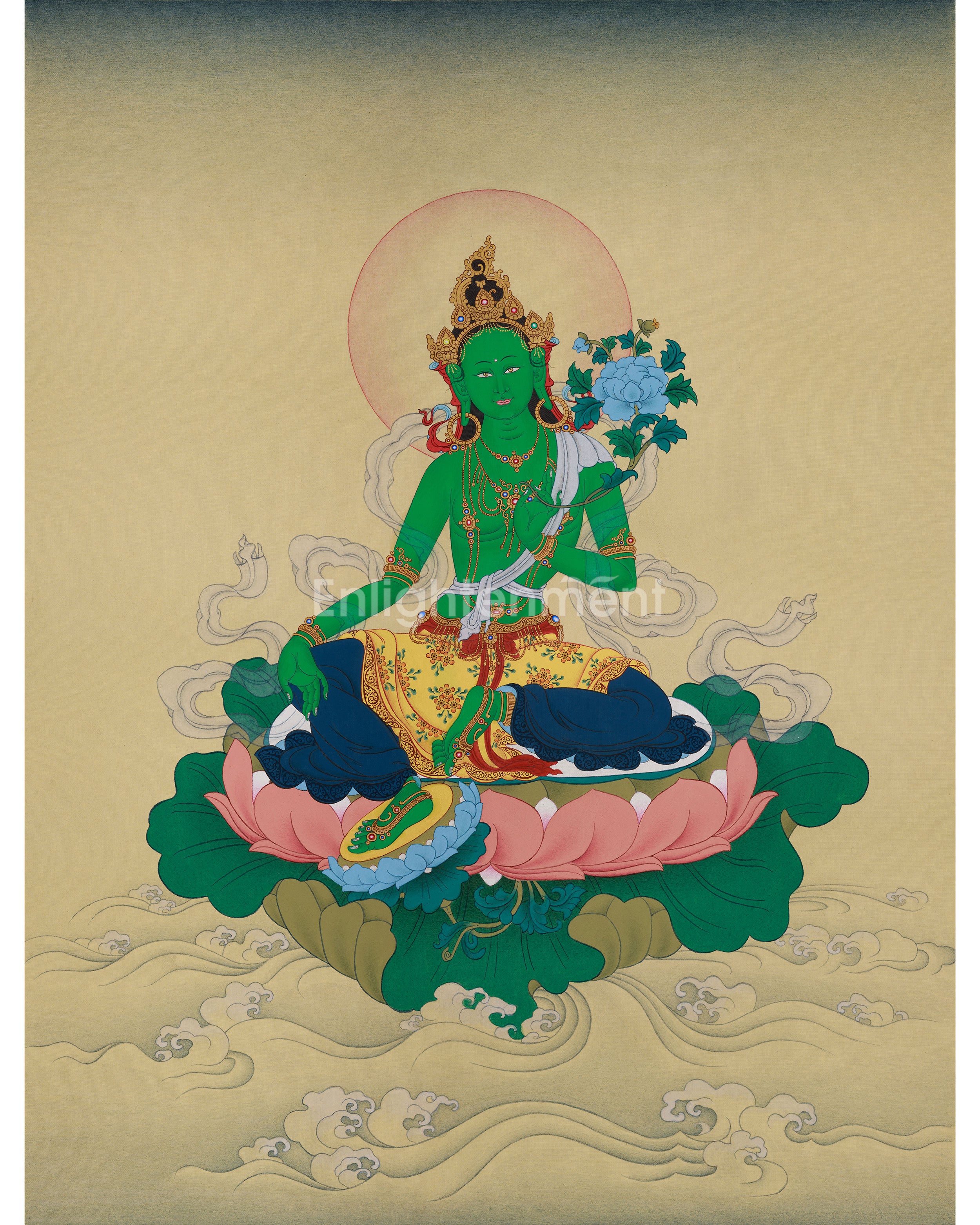 Tibetan Buddhist Green Tara Thangka