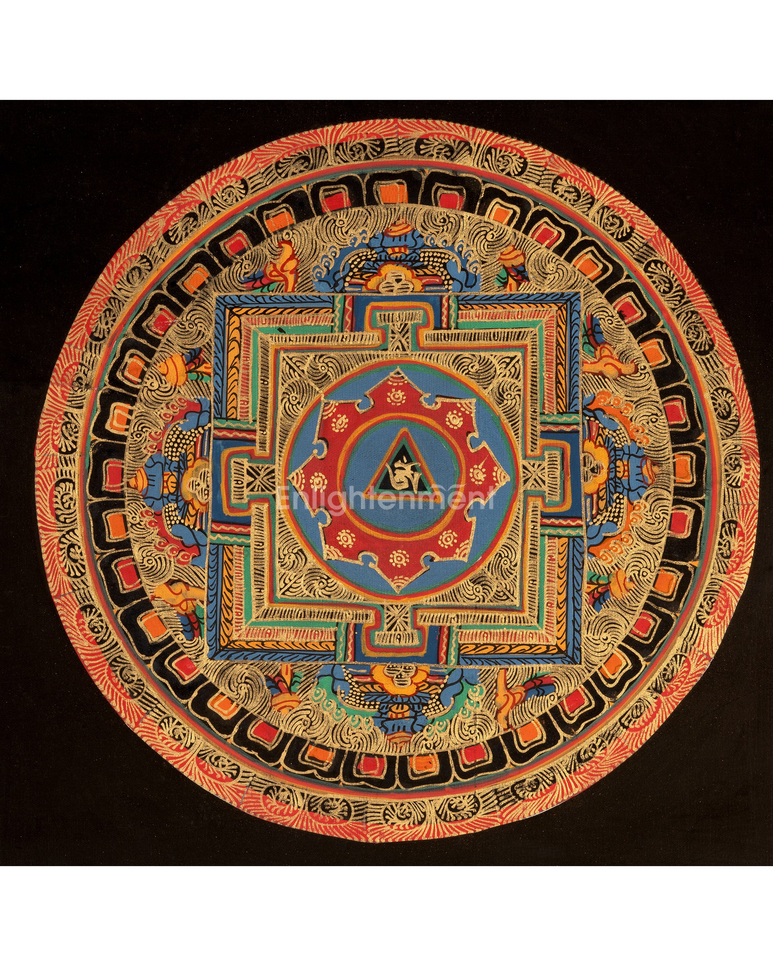 Tibetan Om Mandala Thangka