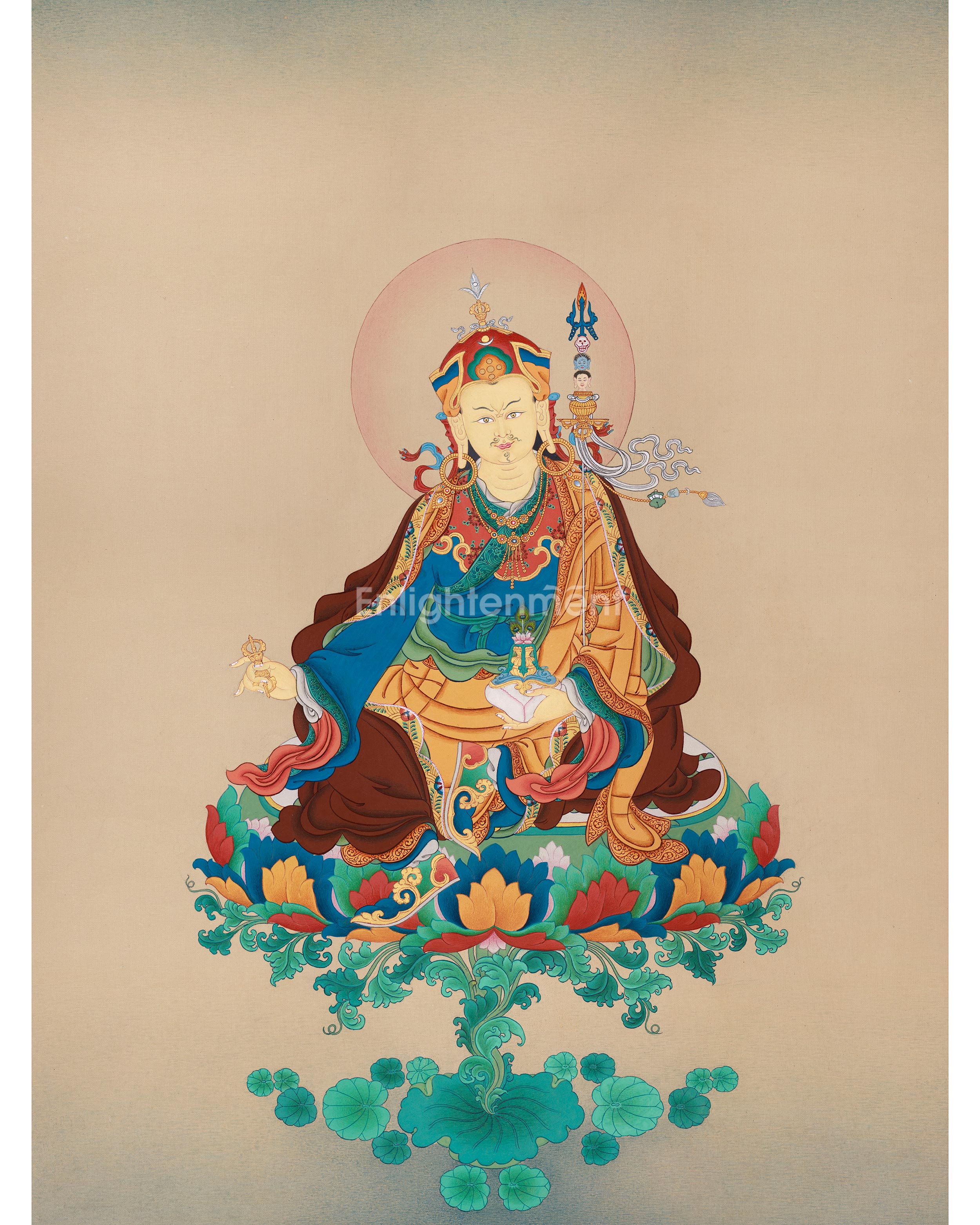 Tibetan Thangka Of Guru Rinpoche 