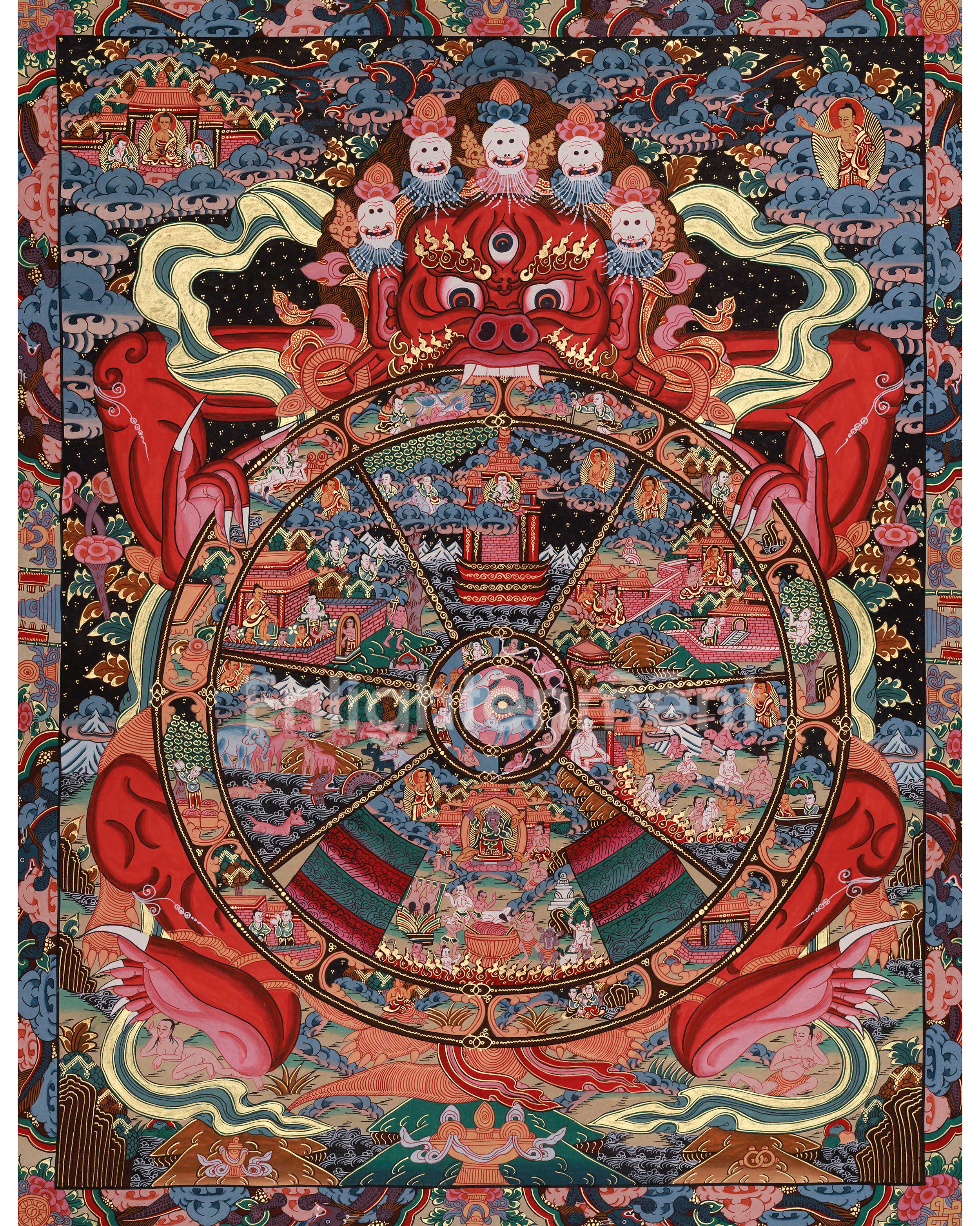 Tibetan Thangka of the Wheel of Life