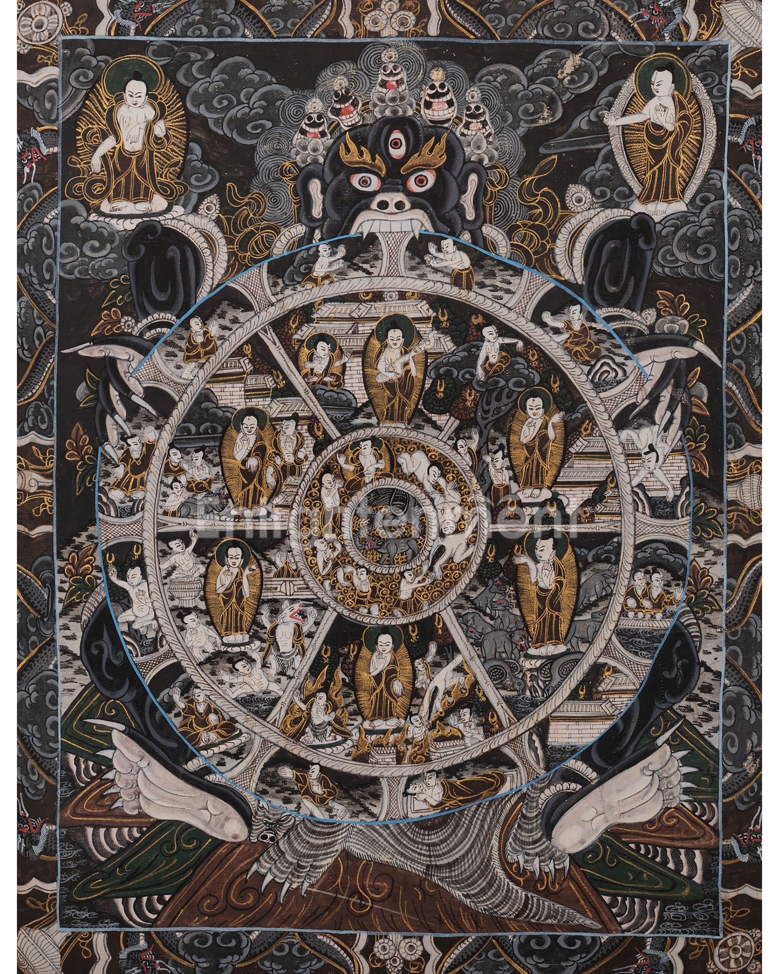Tibetan Wheel Of Life Thangka