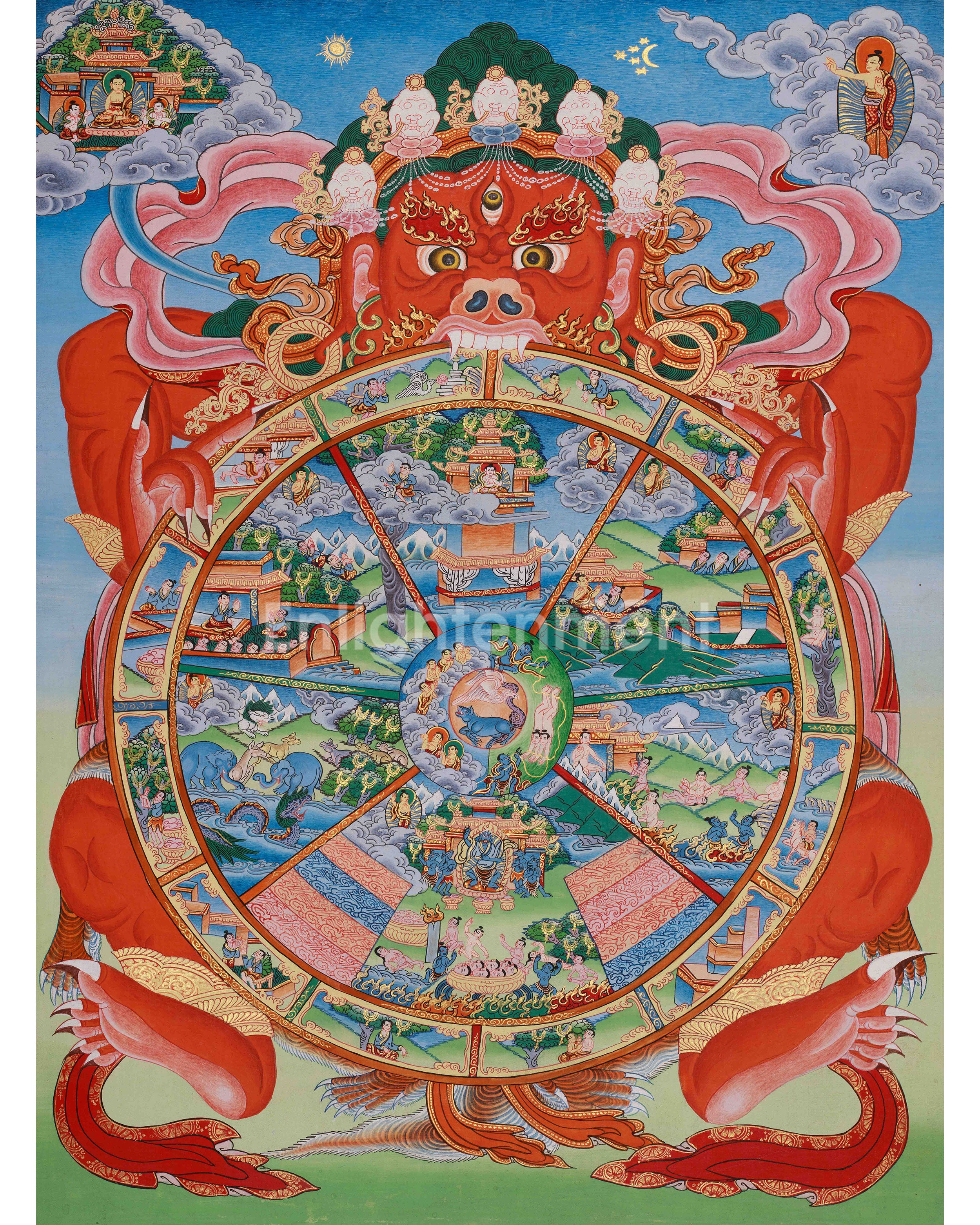 Tibetan Wheel of Life Art 
