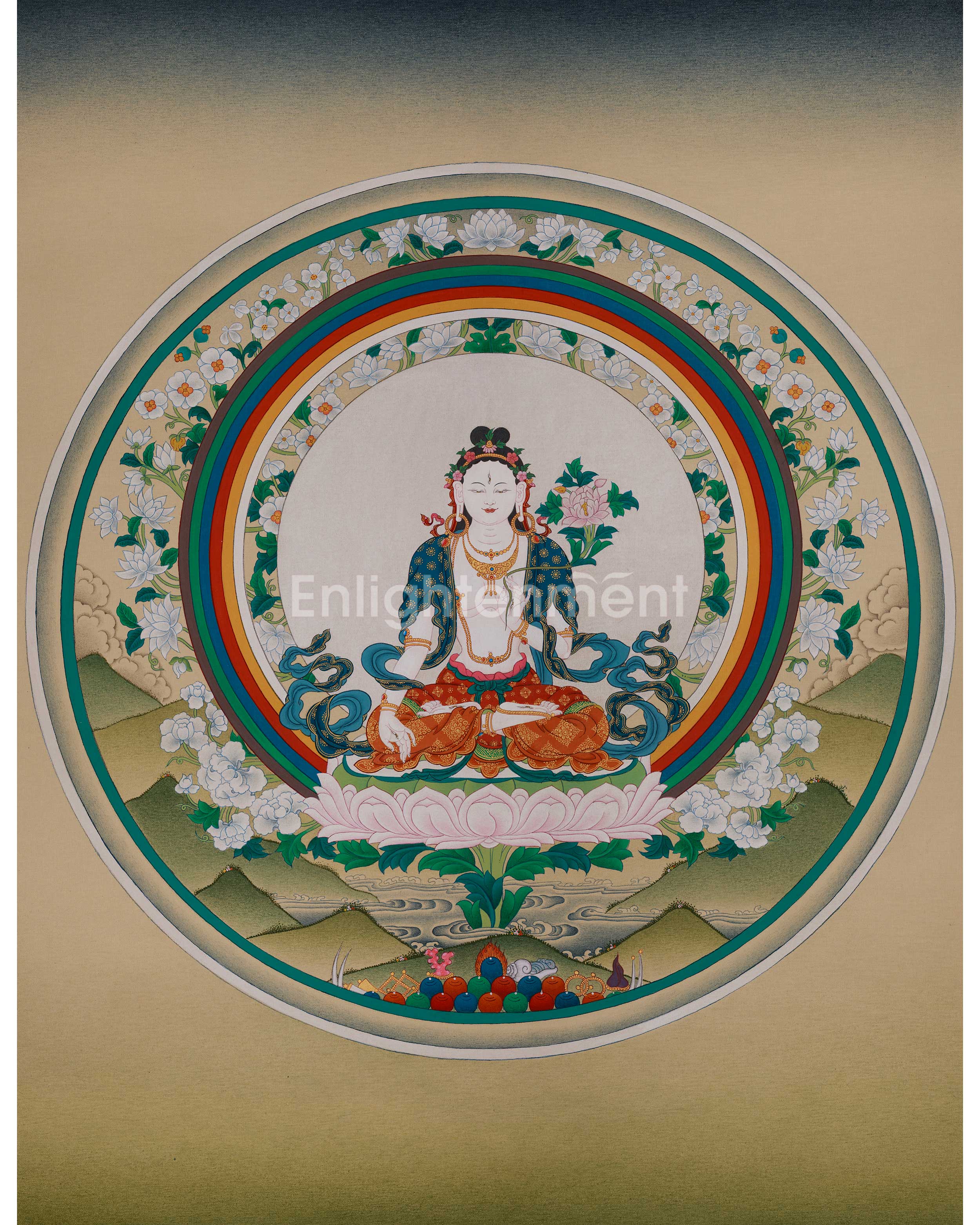 Tibetan deity White Tara Thangka