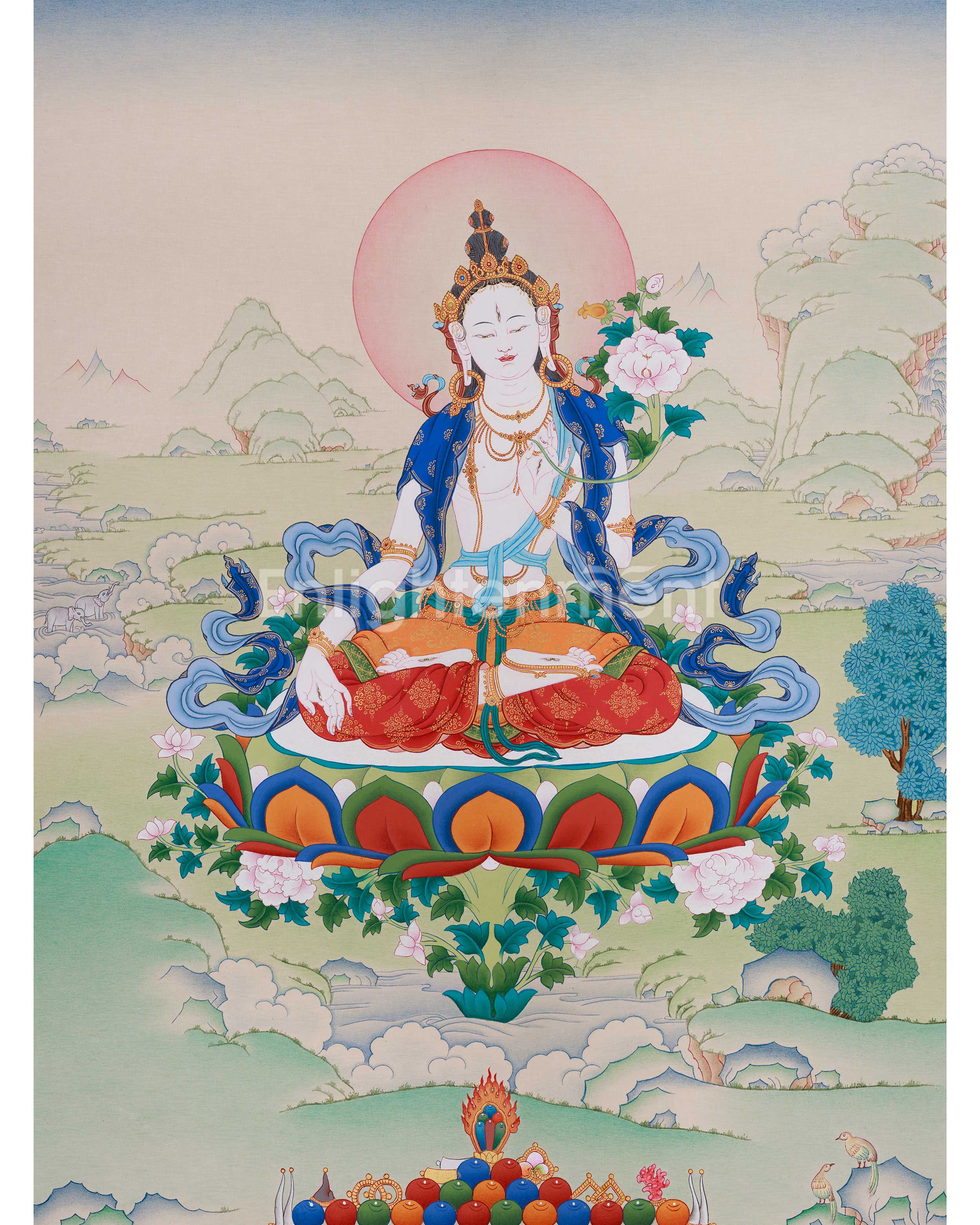 Traditional Art of White Tara