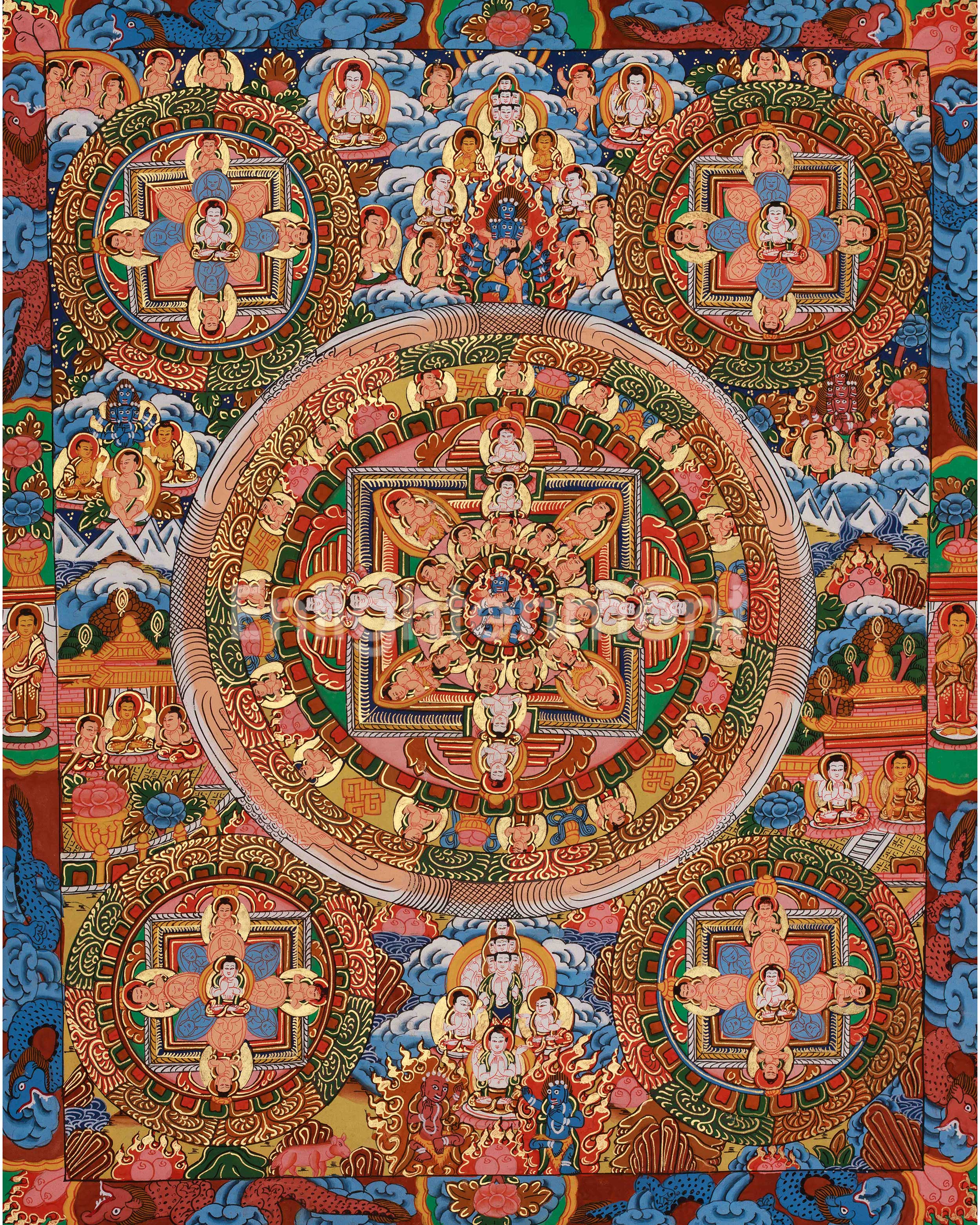 Traditional Five Mandala Art | Inner Transformation and Awakening