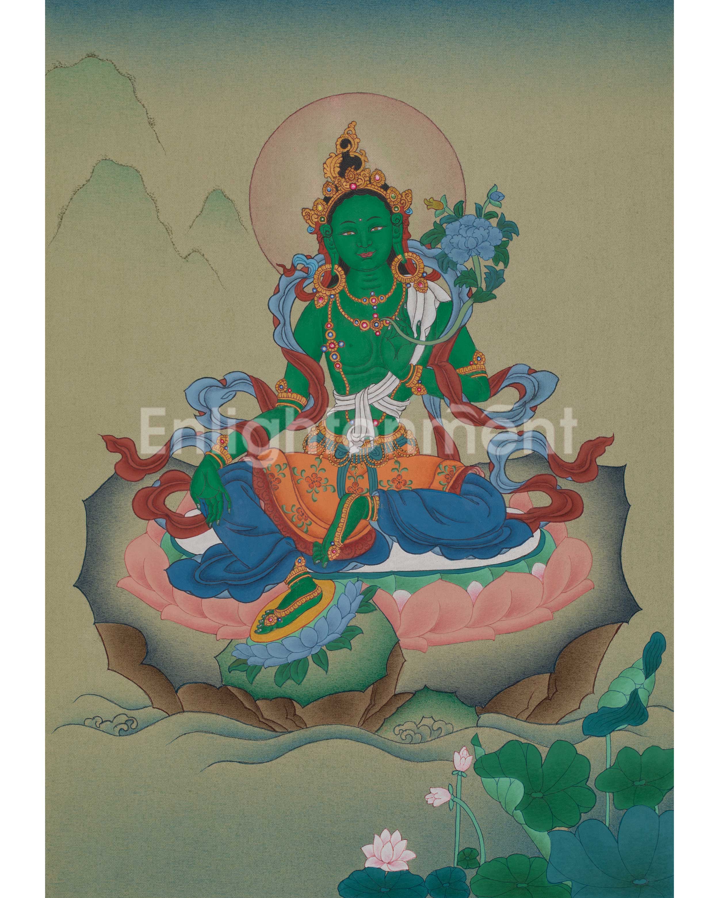 Traditional Goddess Green Tara Artwork