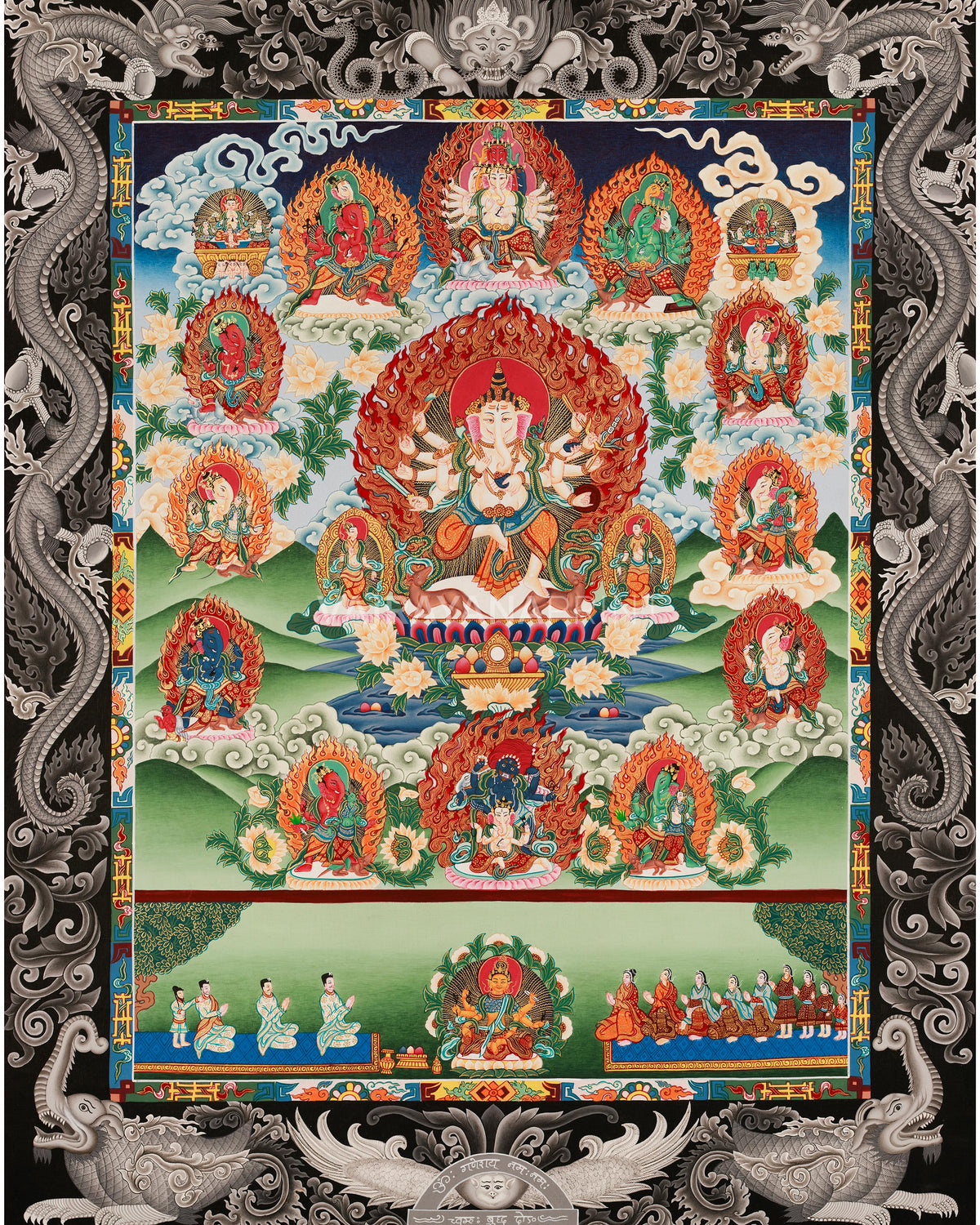 Traditional Newari Pauba Print For Ganesh Stotram Practice