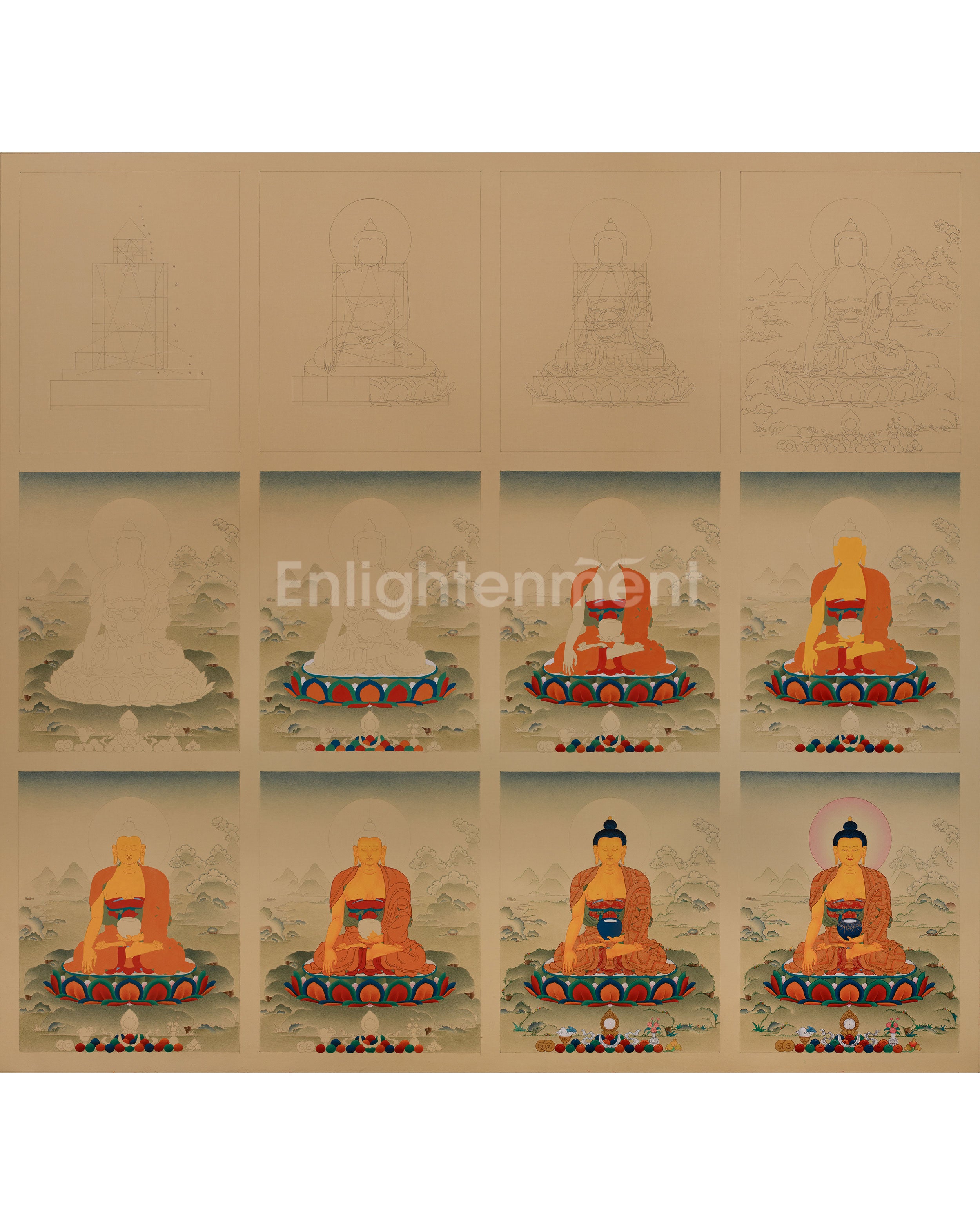 Traditional Process of the Shakyamuni Buddha Artwork