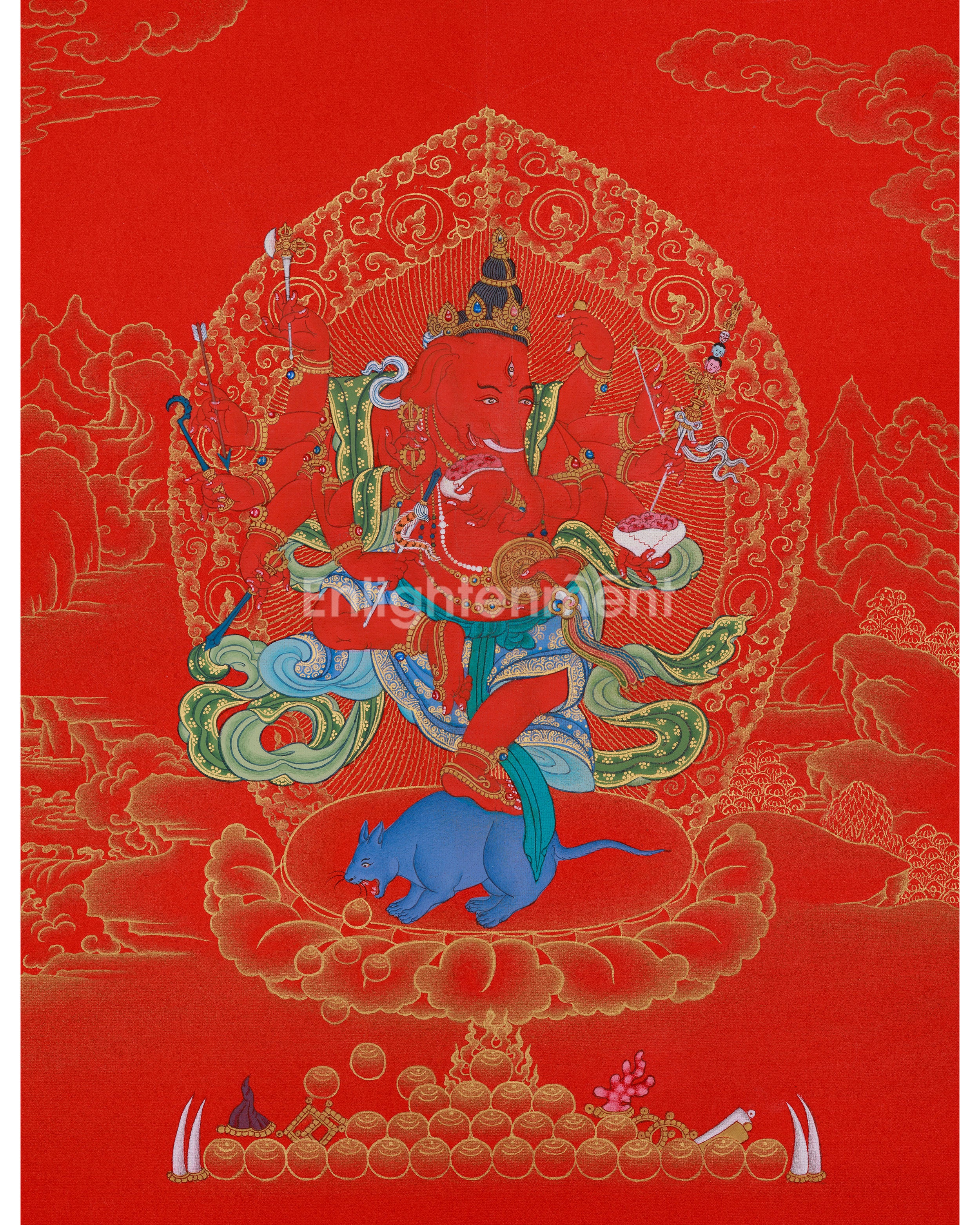 Traditional Thangka of Ganesha