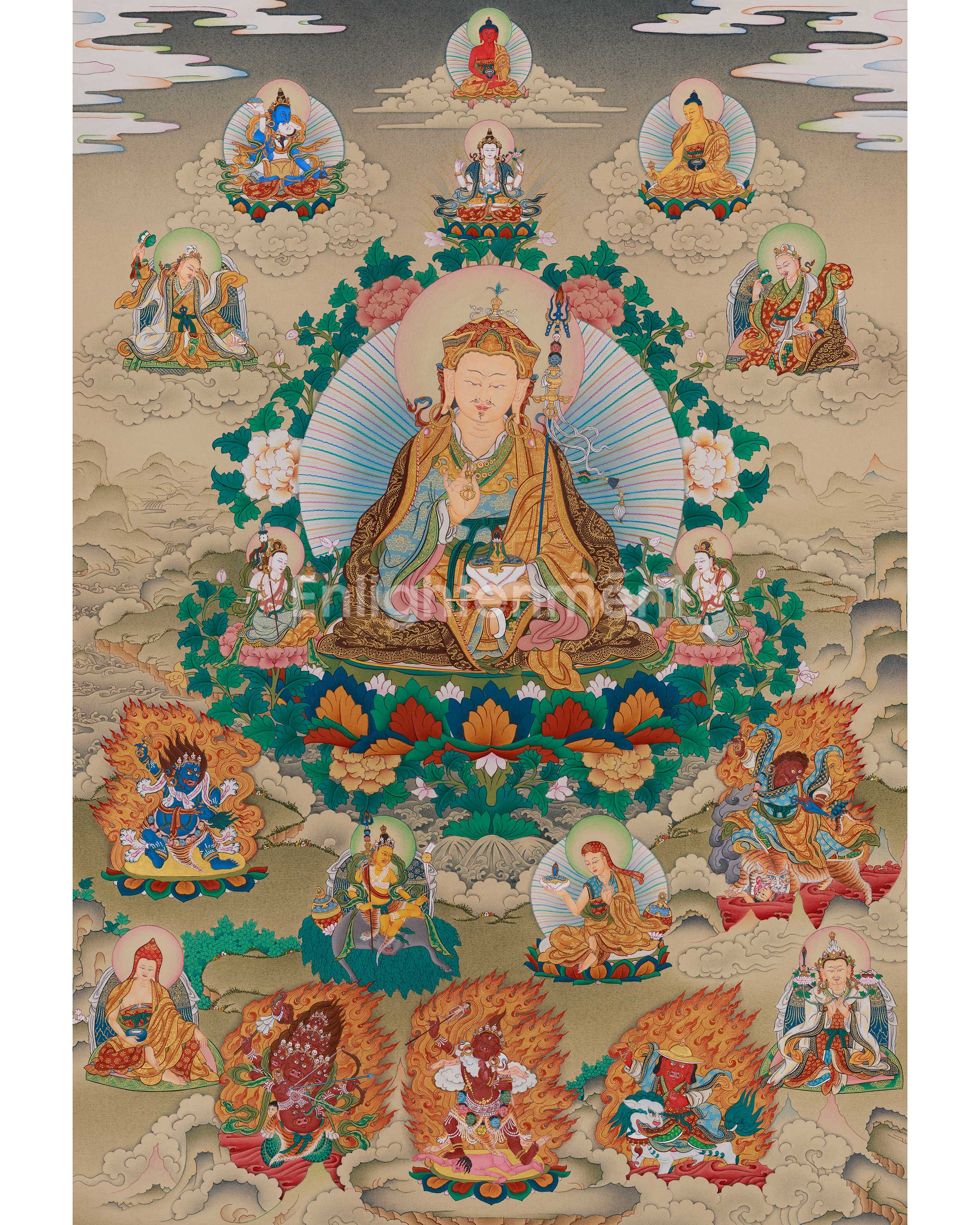 Traditional Thangka of Guru Sangye
