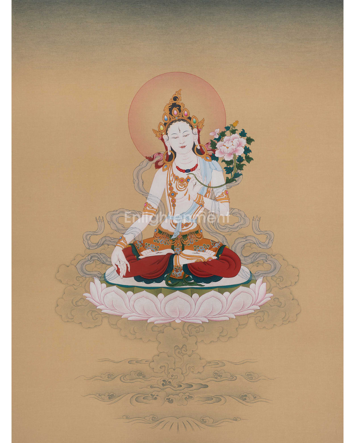Traditional White Tara Buddhist Art 
