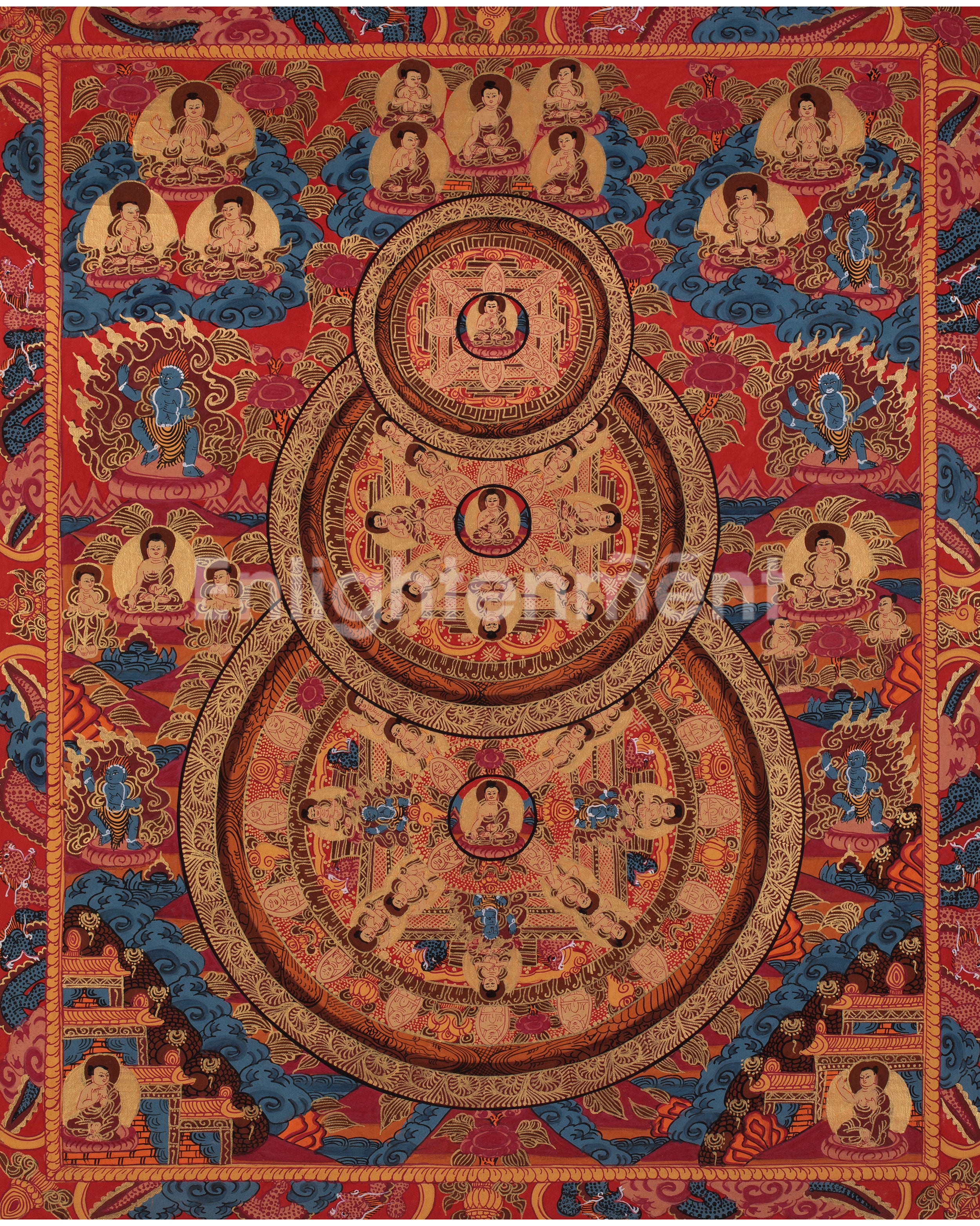 Triple  Mandala of Buddha Art