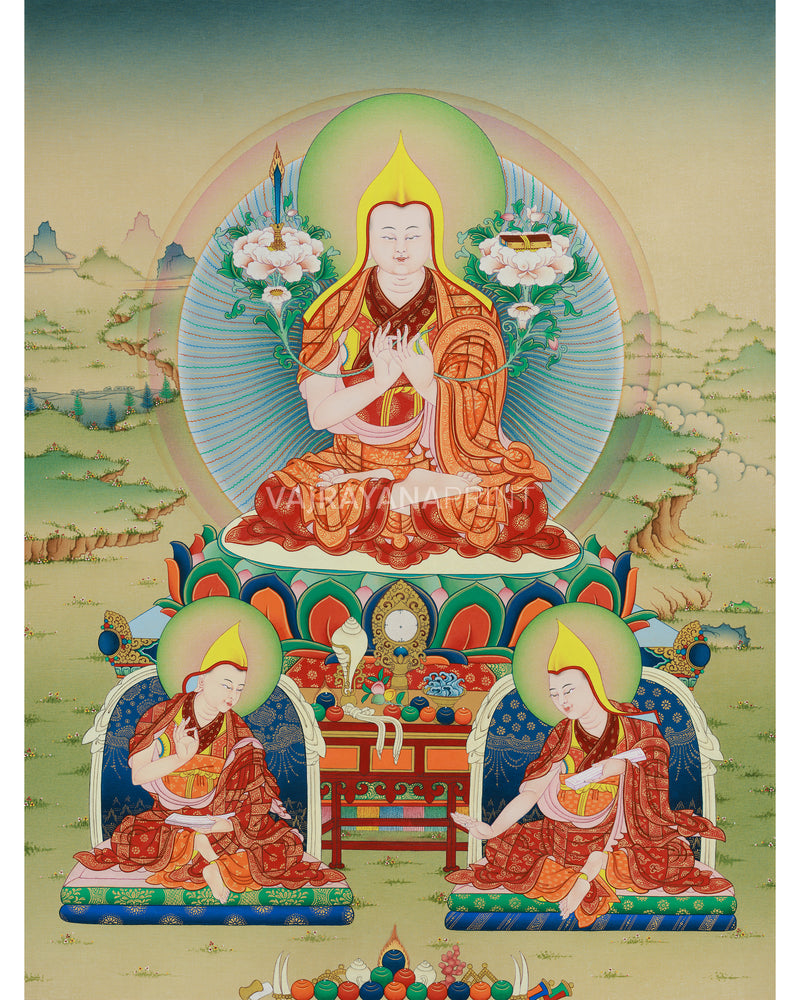 Tsongkhapa and Disciples Thangka