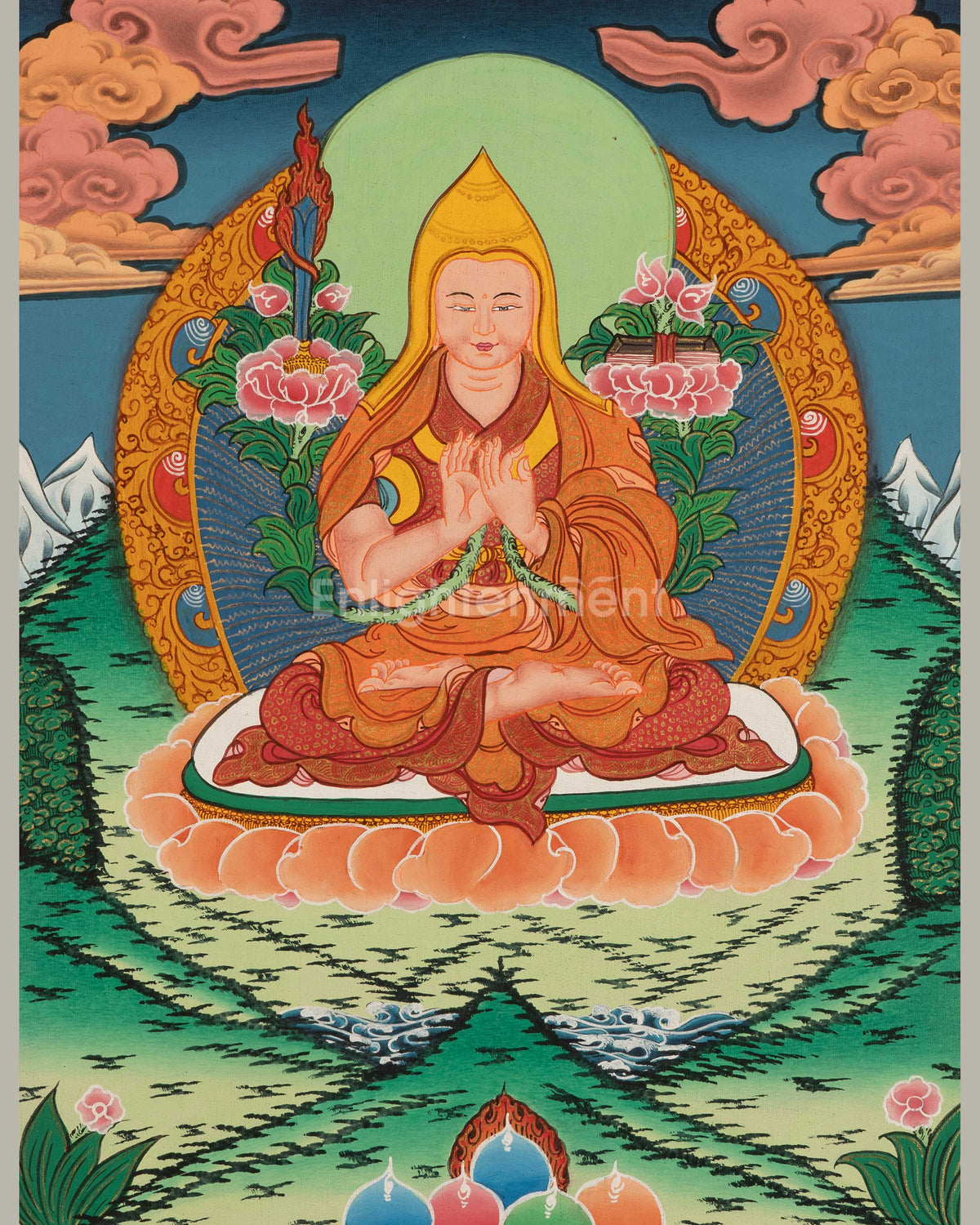 Tsongkhapa Tibetan Thangka