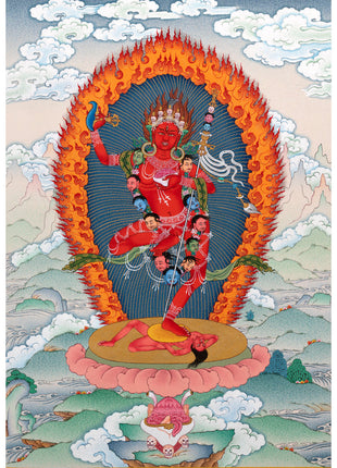 VajraVarahi (Dorje Phagmo) Thangka includes Brocade