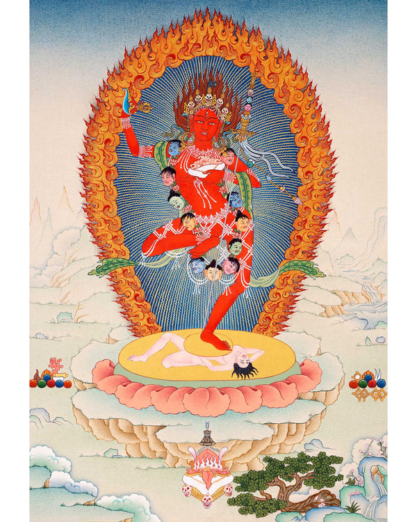 Vajravarahi Thangka Painting | Hand Painted Traditional Dakini Art