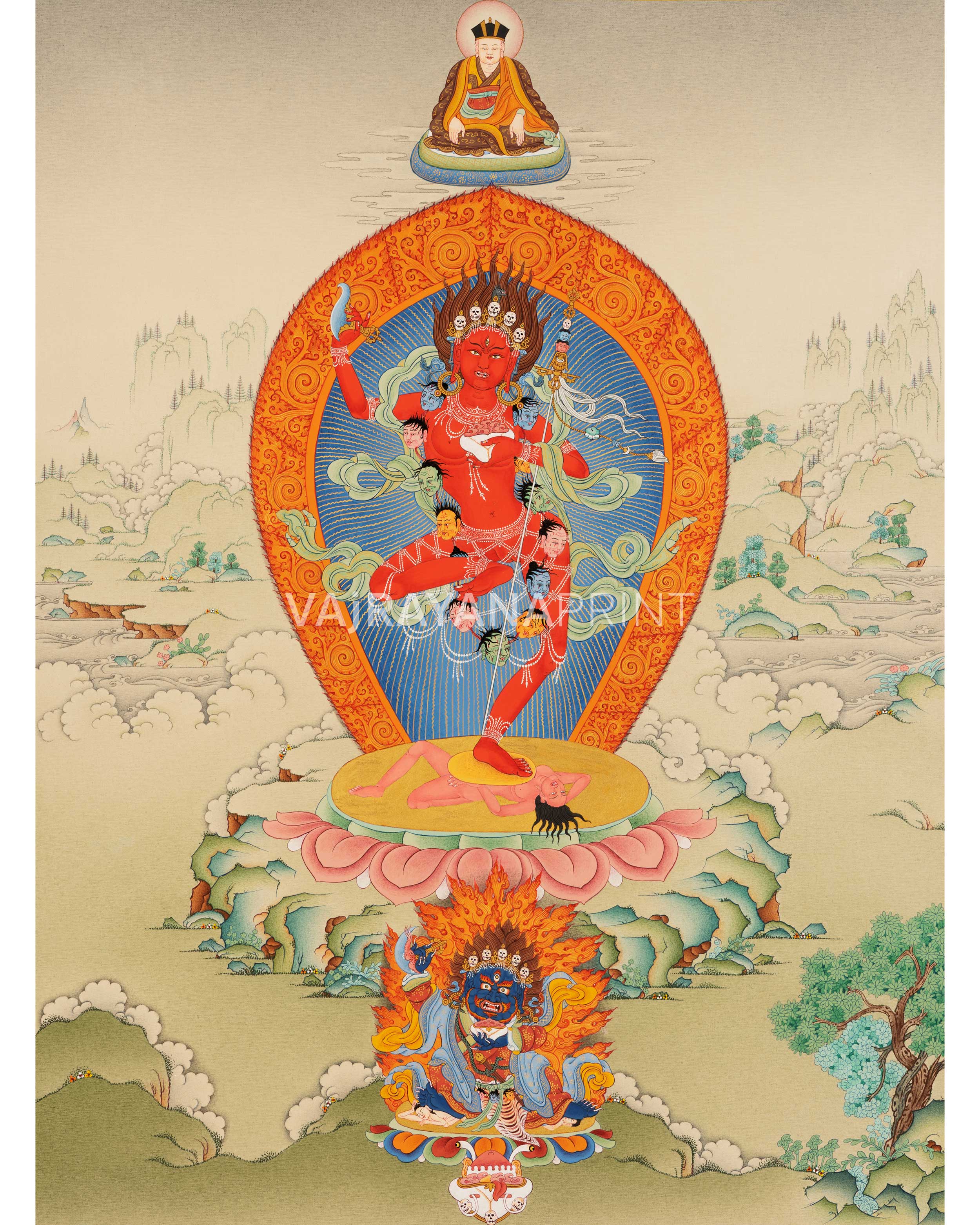 Dakini Vajravarahi Thangka Print | The Goddess of Vajra