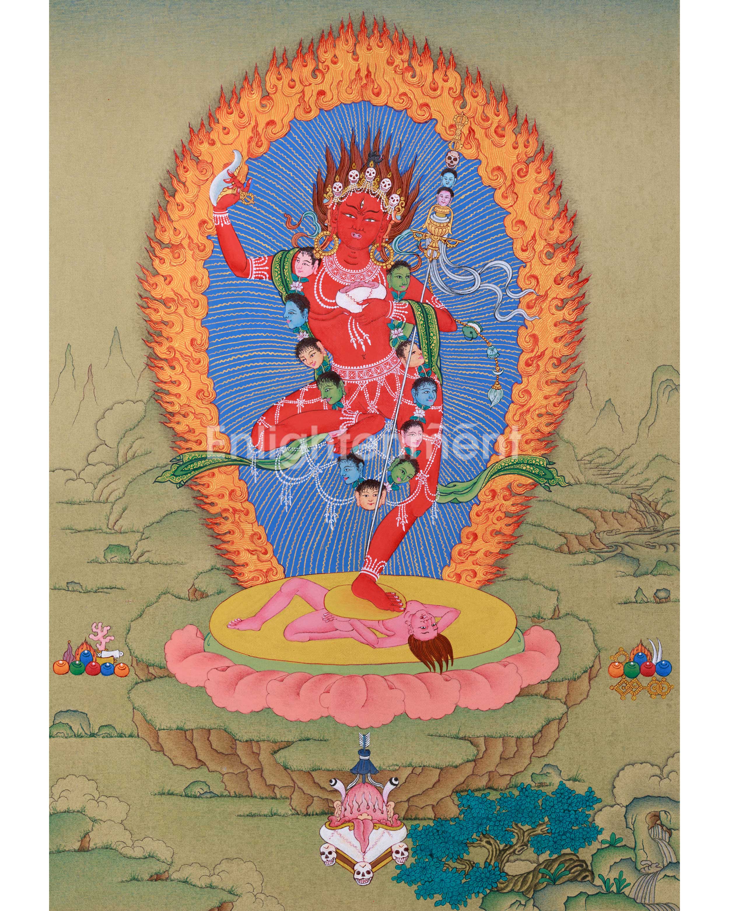 Small Vajrabarahi, Wrathful Vajrayogini Thangka