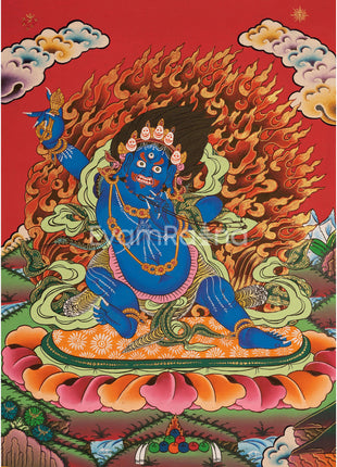 Original Hand Painted Vajrapani Thangka | Tibetan Wrathful Bodhisattva Painting