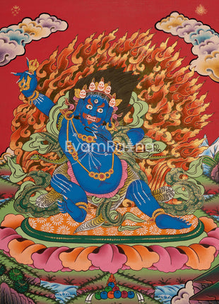 Original Hand Painted Vajrapani Thangka | Tibetan Wrathful Bodhisattva Painting
