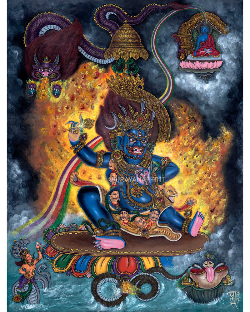 Tibetan Buddhism Vajrapani Thangka Print