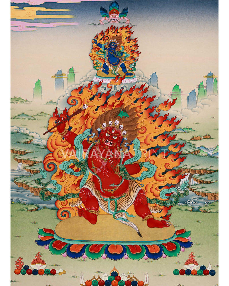 Hayagriva Digital Print | The Divine Guardian | Vajrapani Buddhism | Canvas Art for Spiritual Enhancement