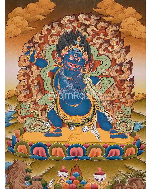 Vajrapani Bodhisattva Thangka Painting | Vairocana Buddha Thangka | Buddhist Art |