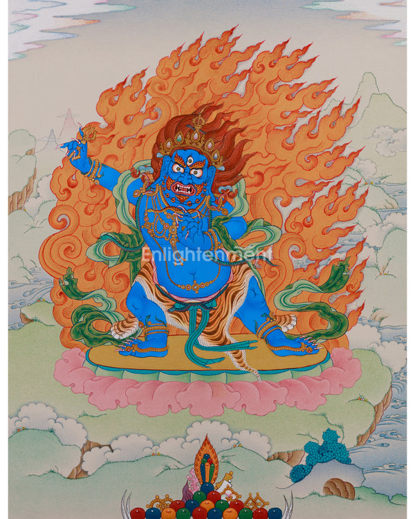 Vajrapani| Thangka in Natural Stone Colors