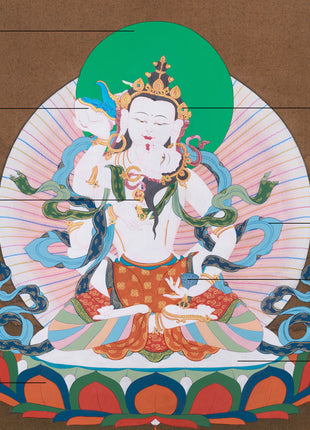 Vajrasattva with His Consort Thangka | Cotton Canvas Artwok