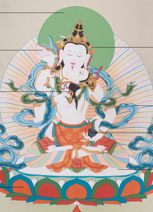 Vajrasattva with Consort Thangka | Sacred Symbol of Unity and Enlightenment