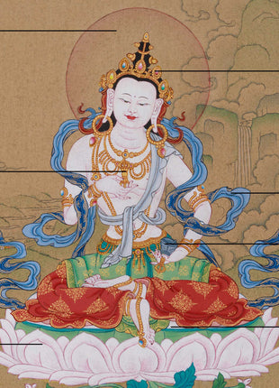 Purification Buddha, Vajrasattva Thangka (first Payment) (1/4 payment of the total Amount)