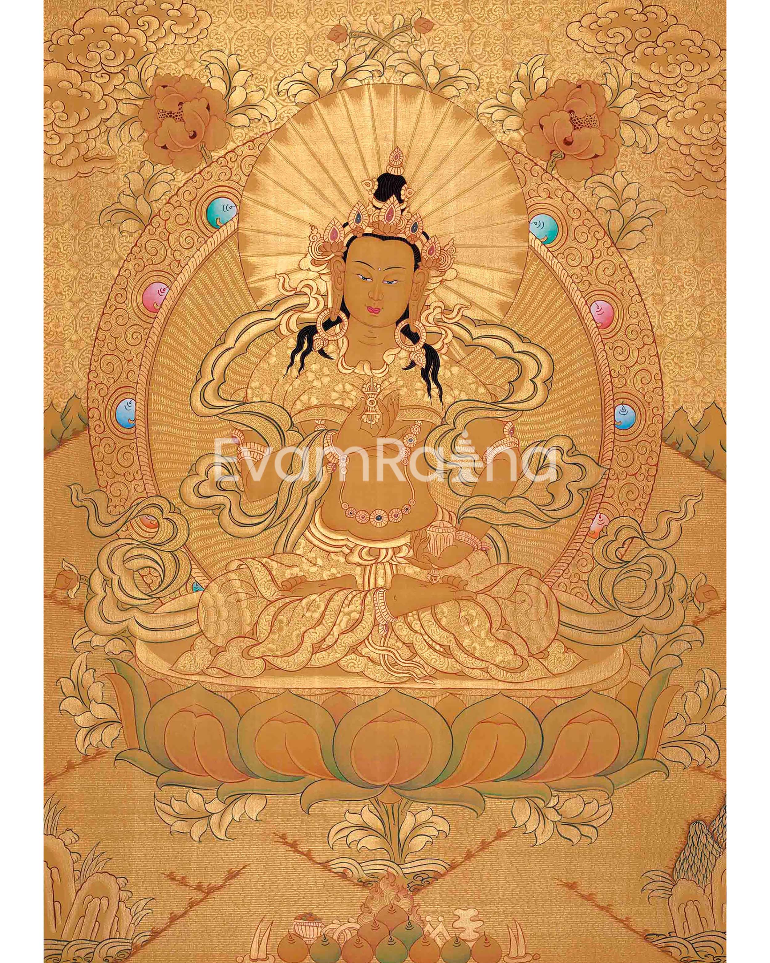 Original Full Gold Style Vajrasattva Thangka | Hand-Painted Thanka