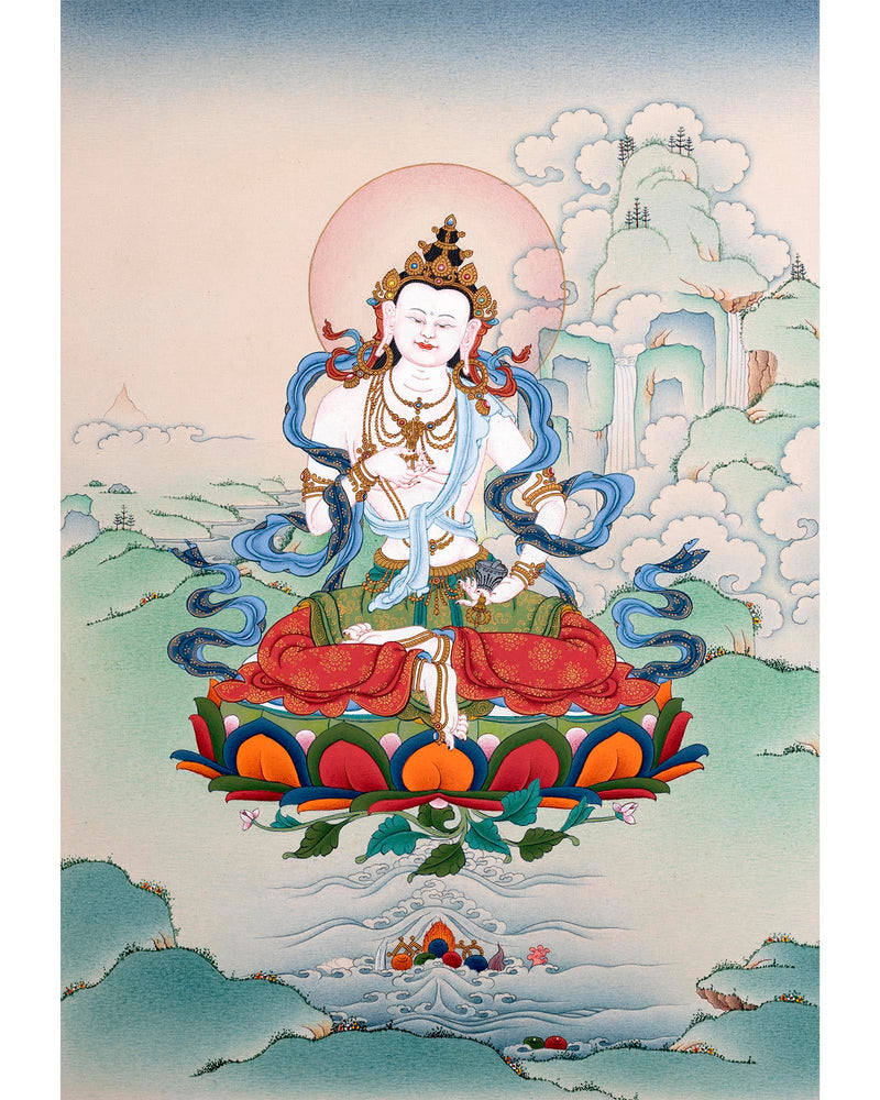 Vajrasattva Thangka | Dorje Sempa | Tibetan Buddhist Art