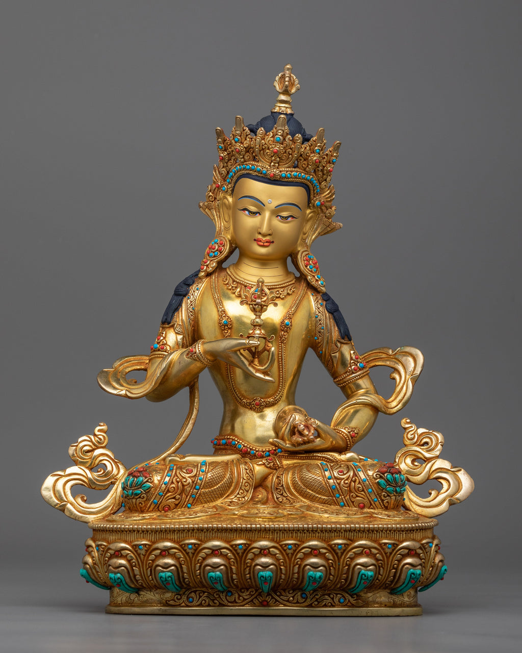 Vajrasattva, The Primordial Buddha Sculpture | 24K Gold Gilded Essence