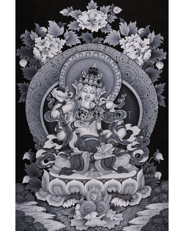 vajrasattva with consort paubha art