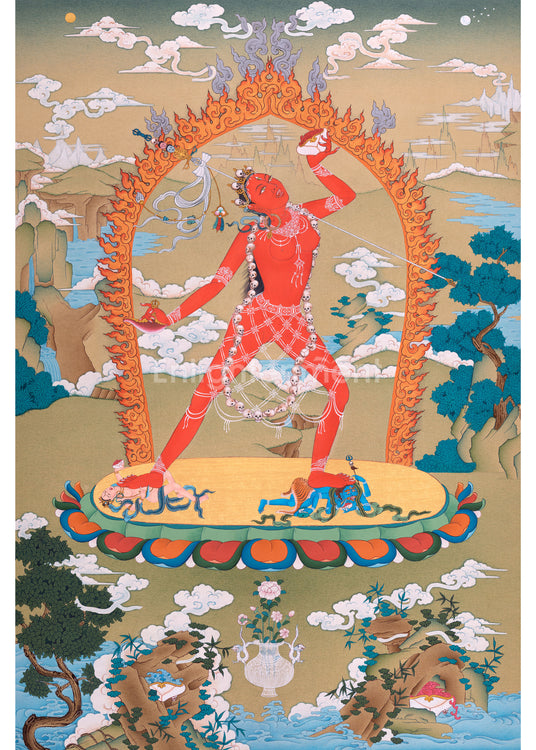 Hand-painted Dakini Vajrayogini Thangka