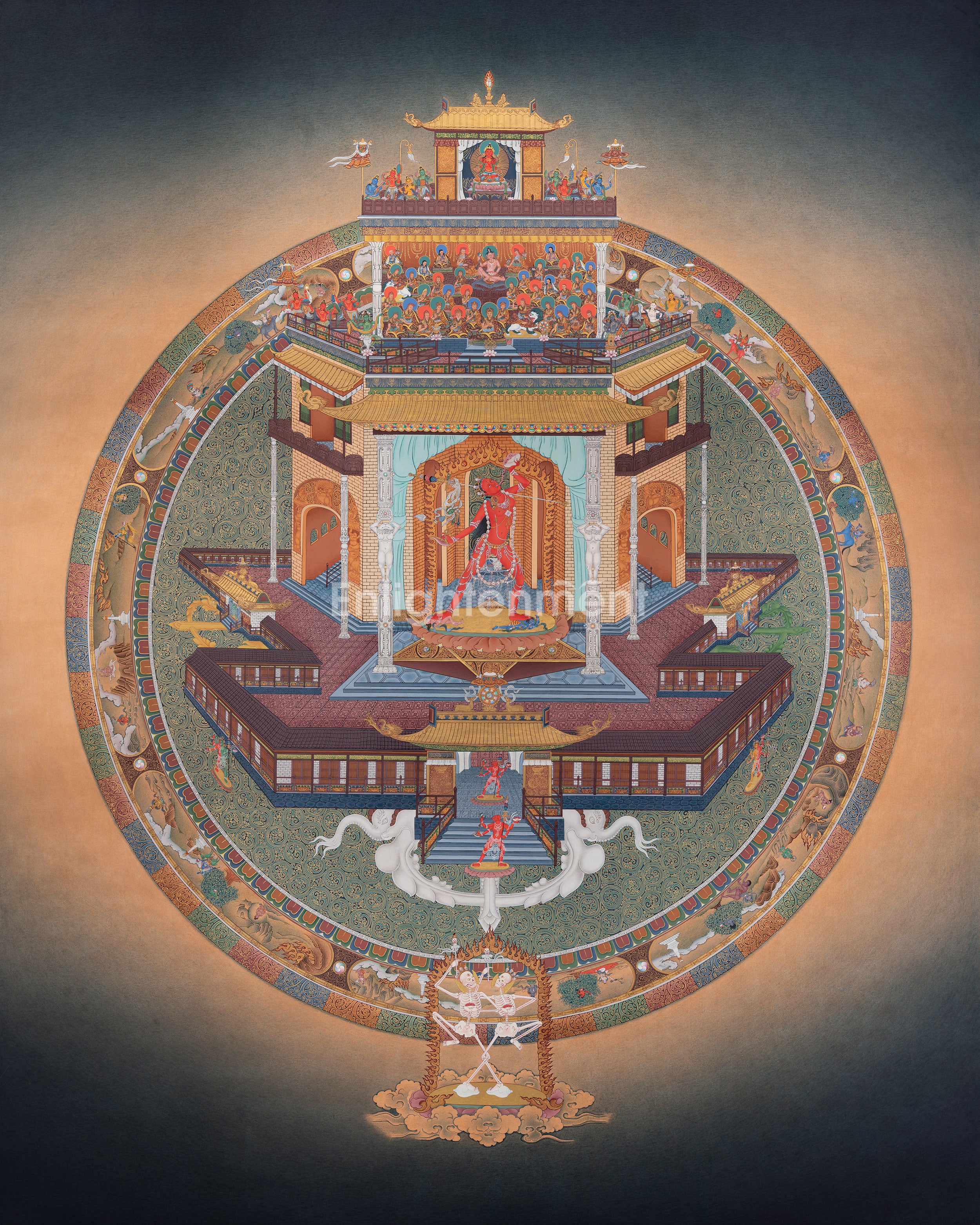 Nāro Khechari Vajrayoginī Maṇḍala Palace Thangka | Available for Commission