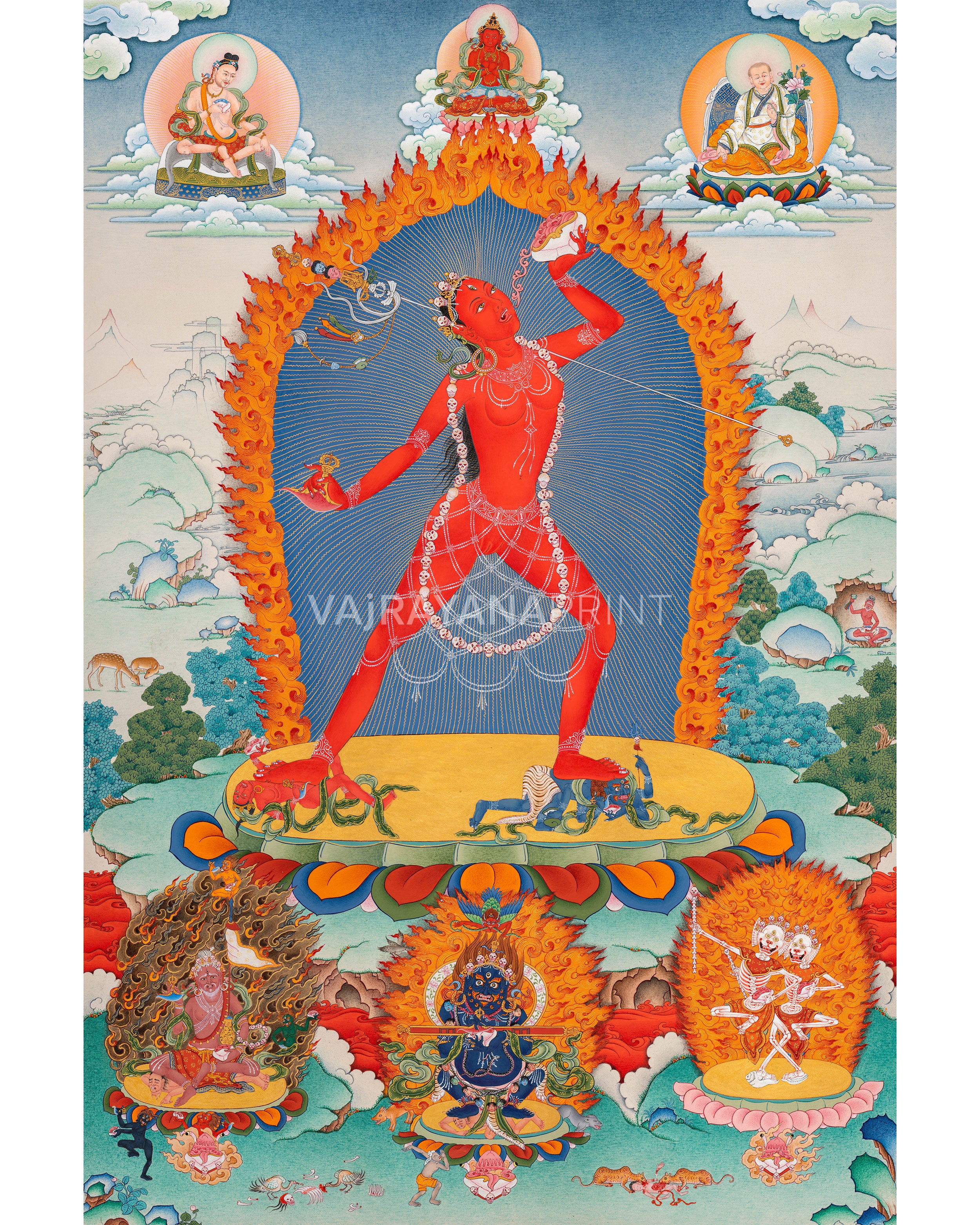 High Quality Vajrayogini Canvas Print |  Karma Gardi Style Dakini Artwork