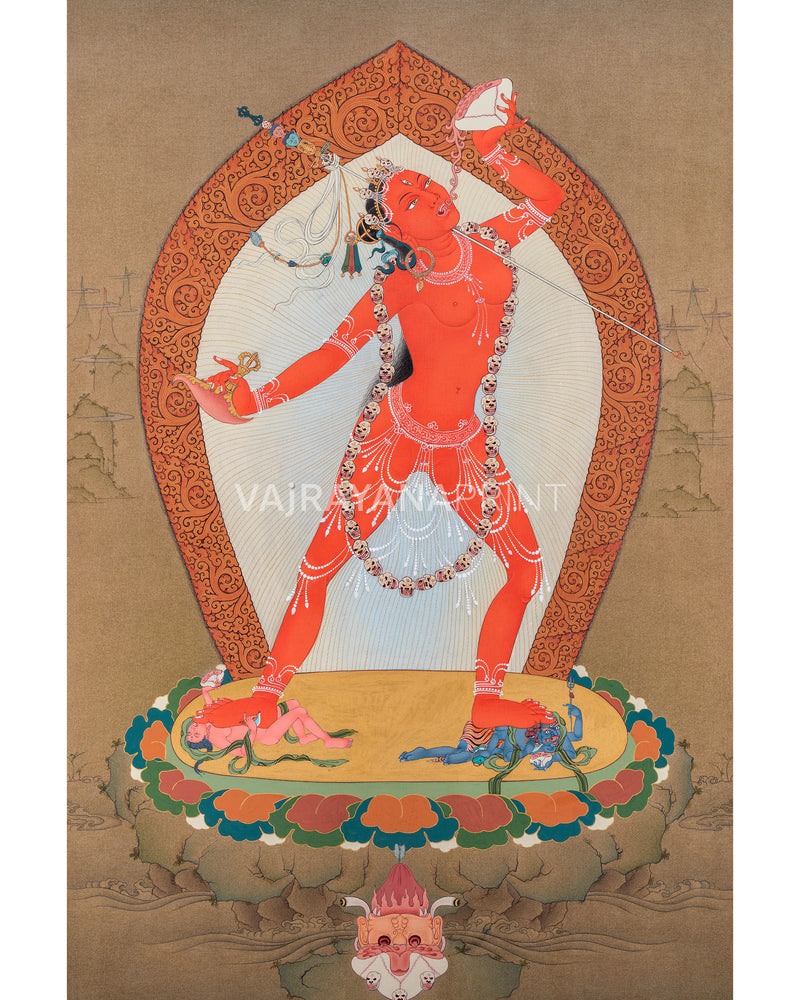 Vajrayogini-Kurukulla Set | Vajrayana Dakini Art | Thangka Prints for Meditative Practice