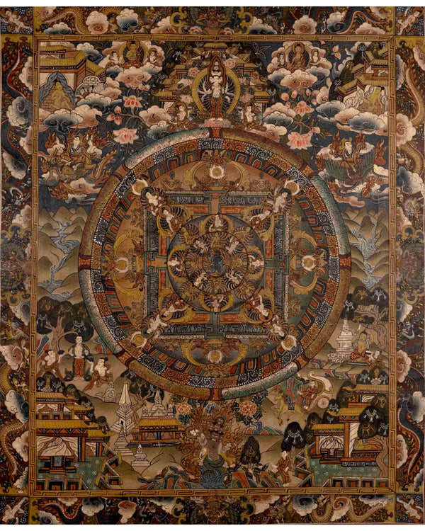 Original Handmade Vintage Buddha Mandala Thangka