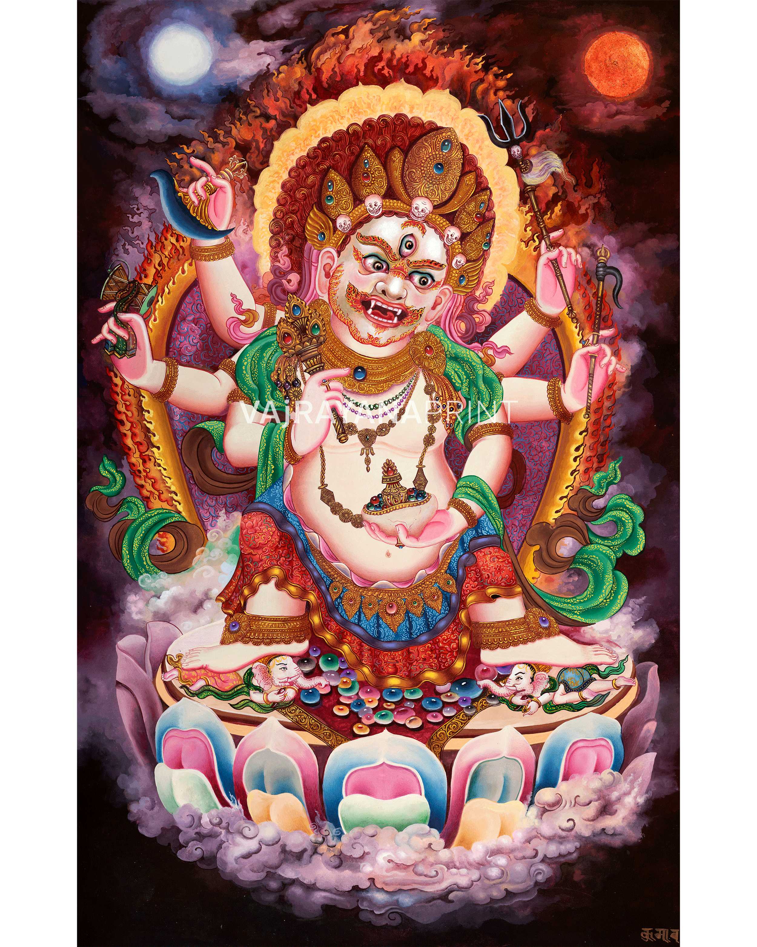 Sacred White Mahakala Canvas Print