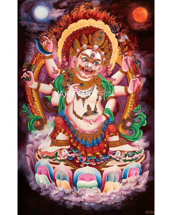 Sacred White Mahakala Canvas Print