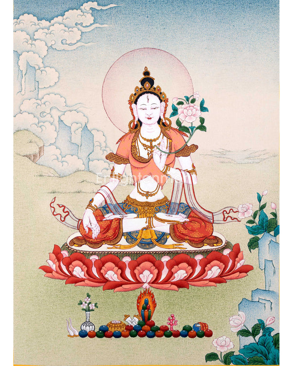 White Tara Deity Thangka